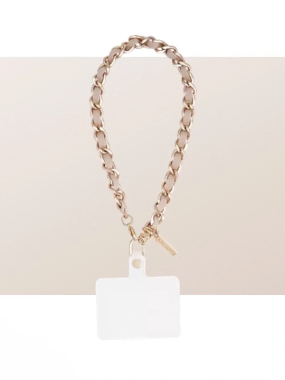 *NWT* Case-Mate Phone Charm Wristlet - Gold Chain with Taupe Leather